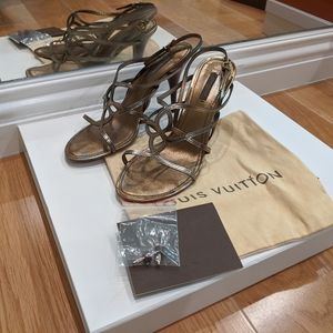 Louis Vuitton Magnolia Metallic Strap Sandal